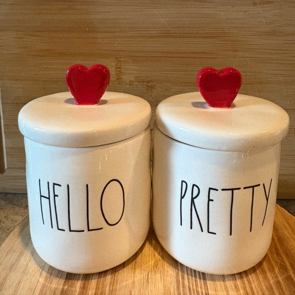 Rae Dunn HELLO PRETTY storage holders